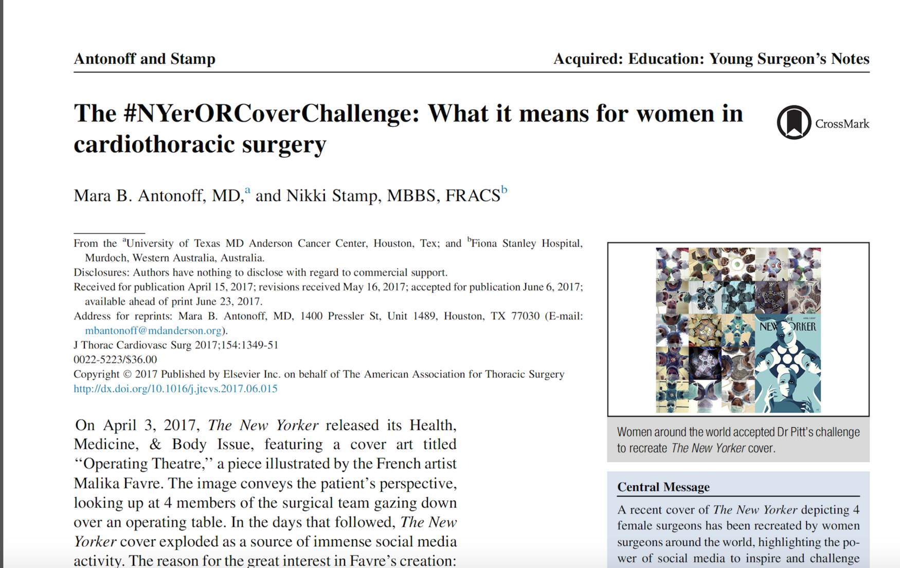 Women in Cardiothoracic Surgery