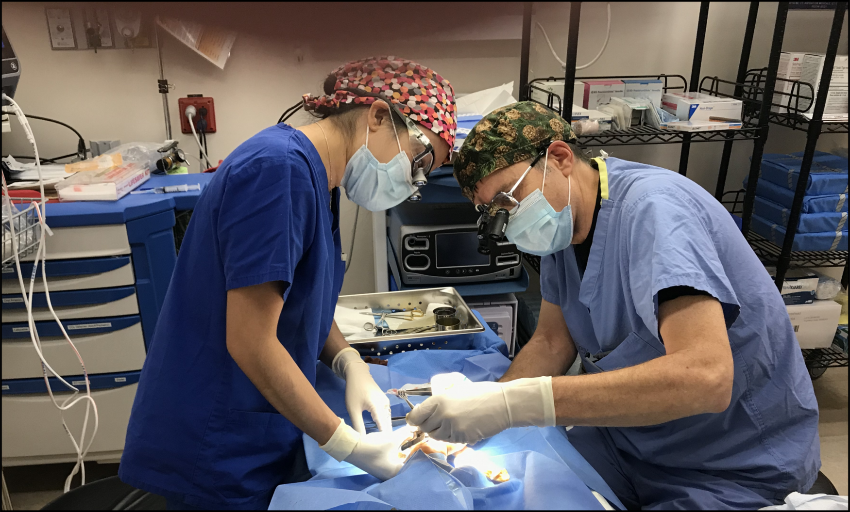 Photo of Dr. Fialkov and colleague performing surgery